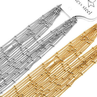 10pcs/lot Stainless Steel Bead Chain Necklace Chains For Diy Jewelry Making