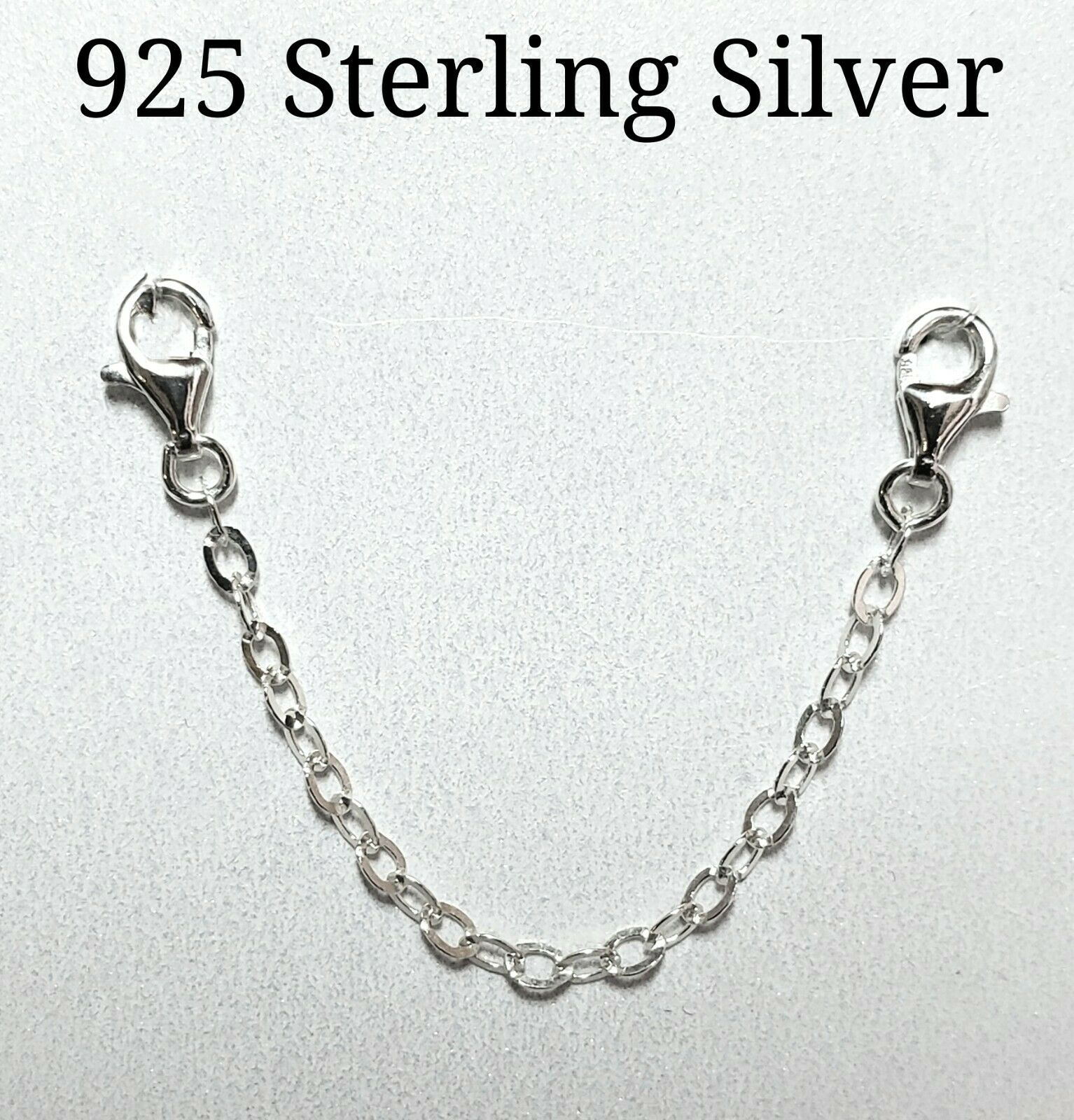 925 Sterling Silver Necklace/bracelet Extender Safety Chain Lobster Clasp
