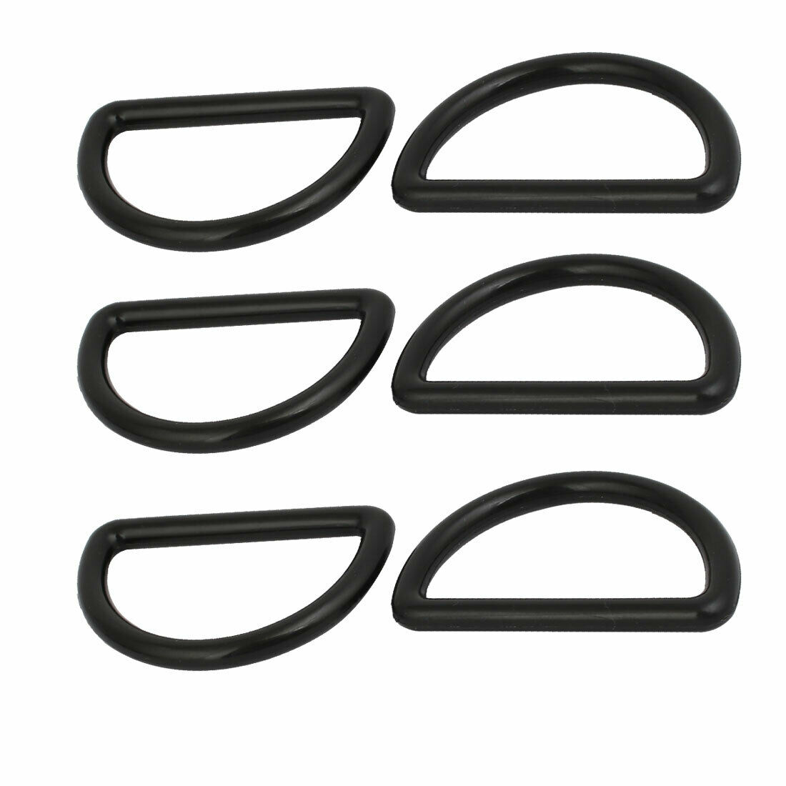 45mm Inner Width Plastic D Ring Belt Buckle Accessories Black 6pcs
