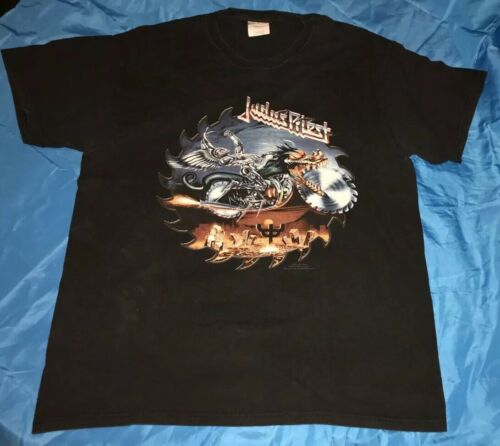 ~ Judas Priest ~ 2006 Black T-shirt ~ Size L Motorcycle Theme Shirt Used