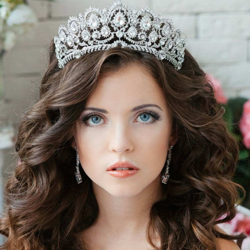 Crystal Wedding Tiara Bridal Crown Jewelry Prom Princess Queen Diadem