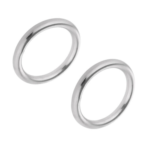 2pcs Polished Welded 304 Stainless Steel O-ring 25/ 35/ 45/ 60mm Round Ring