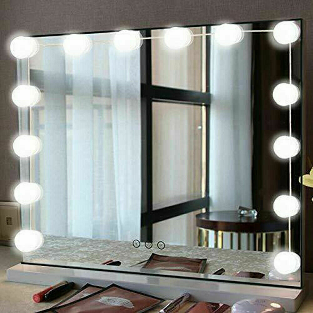 Hollywood Style Led Vanity Mirror Lights Kit For Makeup Dressing 10 Bulbs New Us