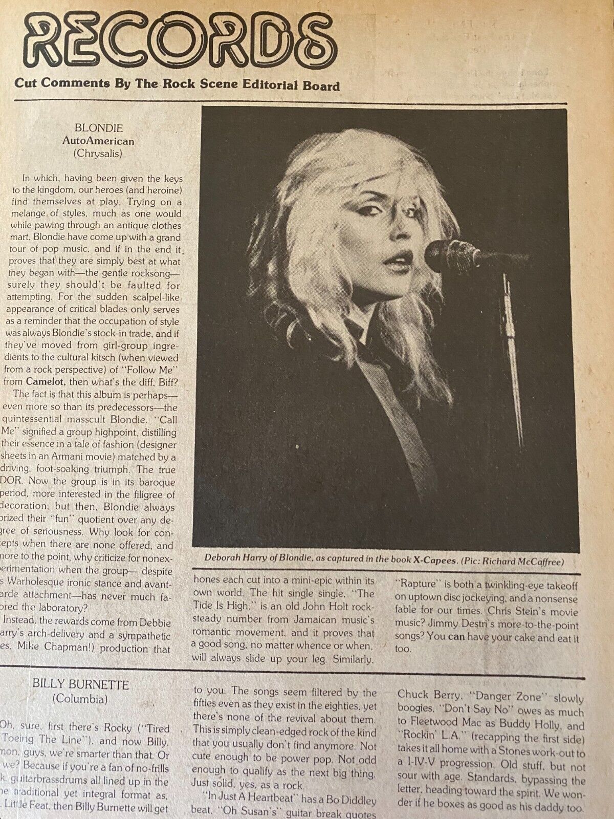 Blondie, Debbie Harry, Full Page Vintage Clipping