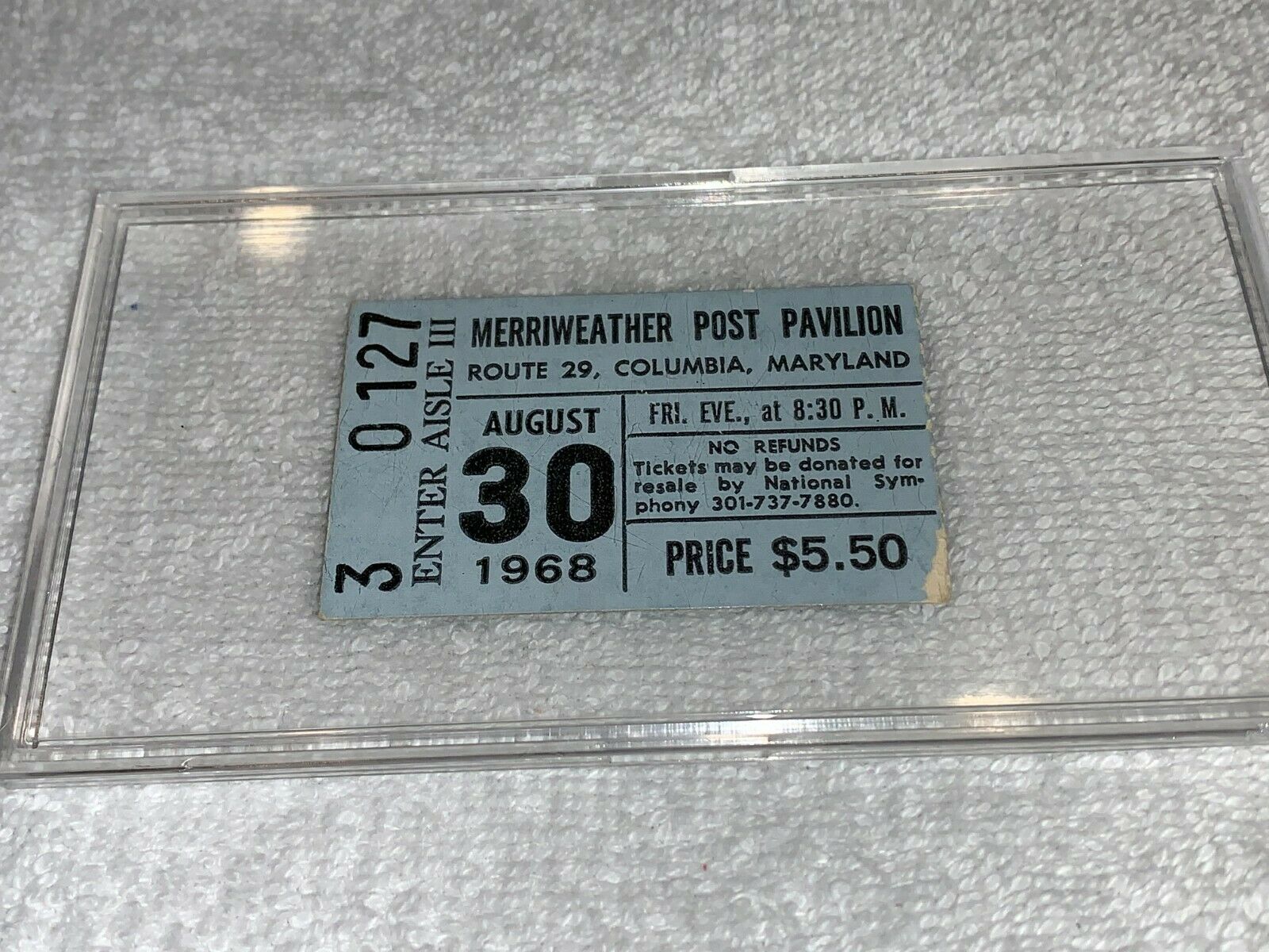 The Doors 1968 Concert Ticket Stub Merriweather Post Pavilion Jim Morrison Usa