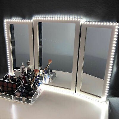 10ft White Dressing Mirror Lighted Cosmetic Makeup Vanity Led Light Remote Power