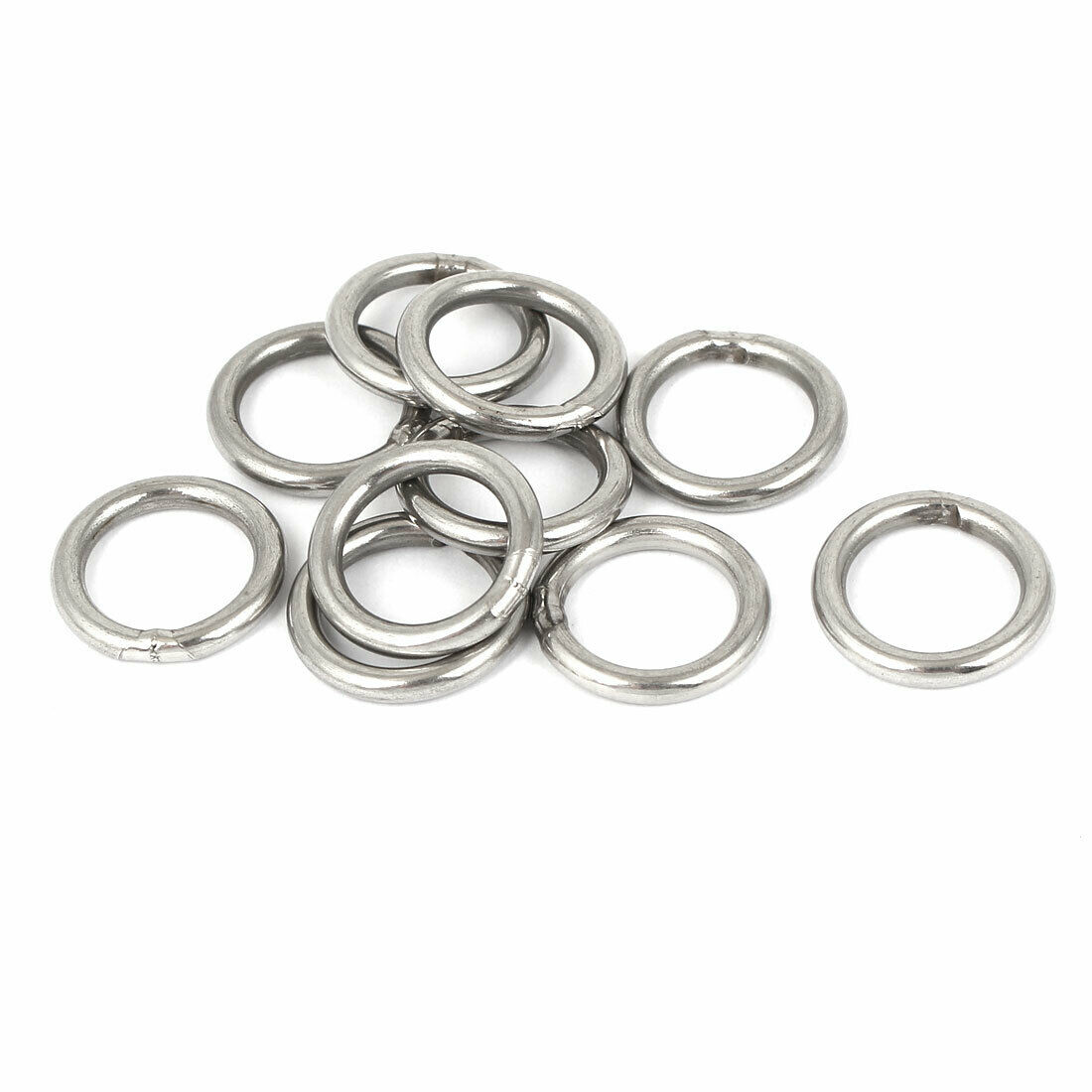 20mm X 15mm X 3mm Stainless Steel Welded Ring Silver Tone 10pcs