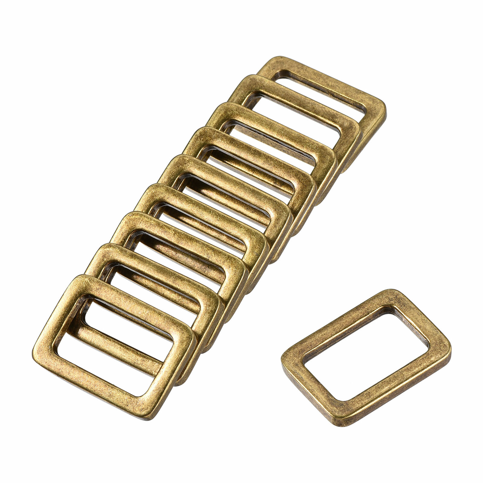 Metal Rectangle Ring Buckles 19.5x12.2mm For Bags Belts Diy Bronze Tone 10pcs