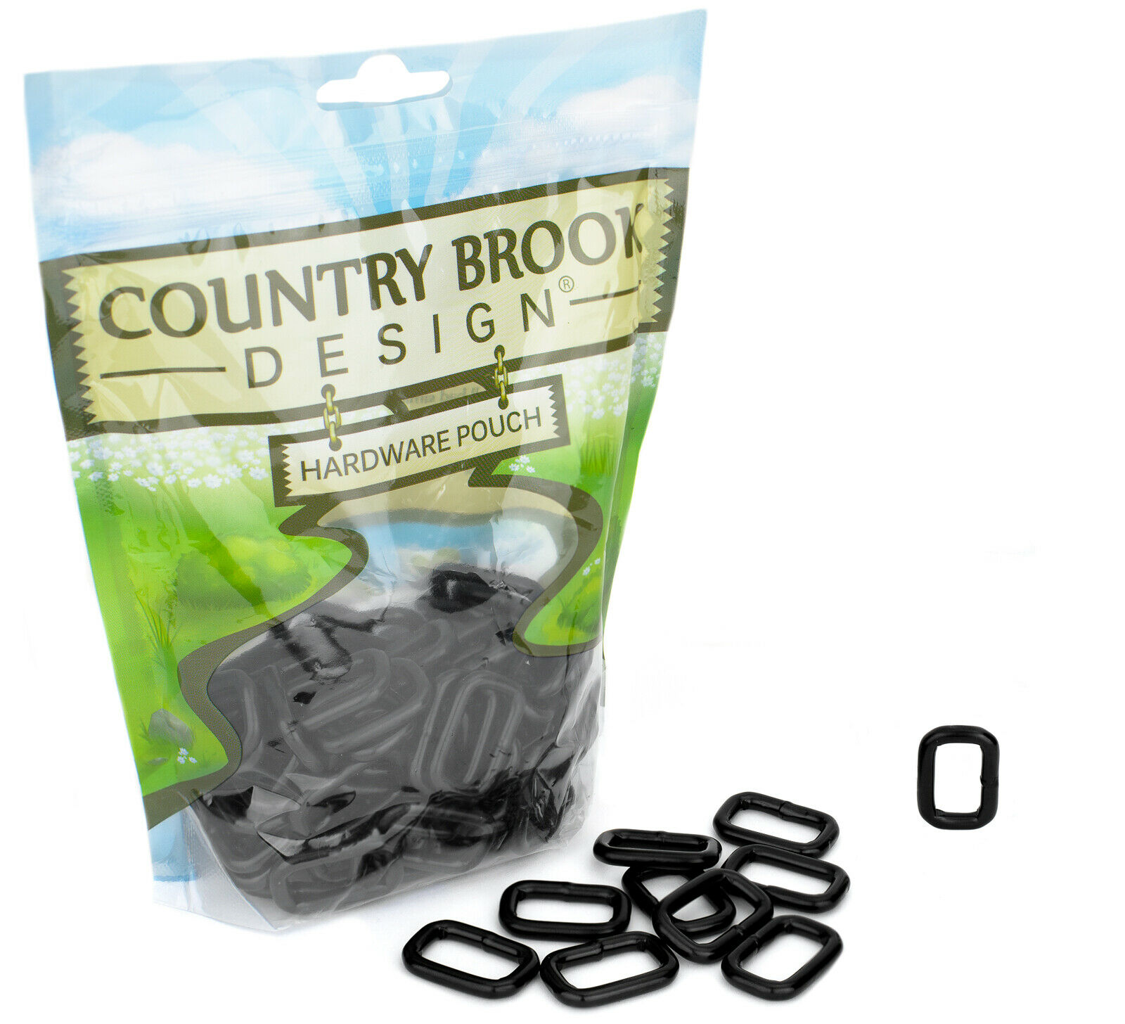 25 - Country Brook Design® 3/4 In Black Powder Coated Hvy Welded Rectangle Rings