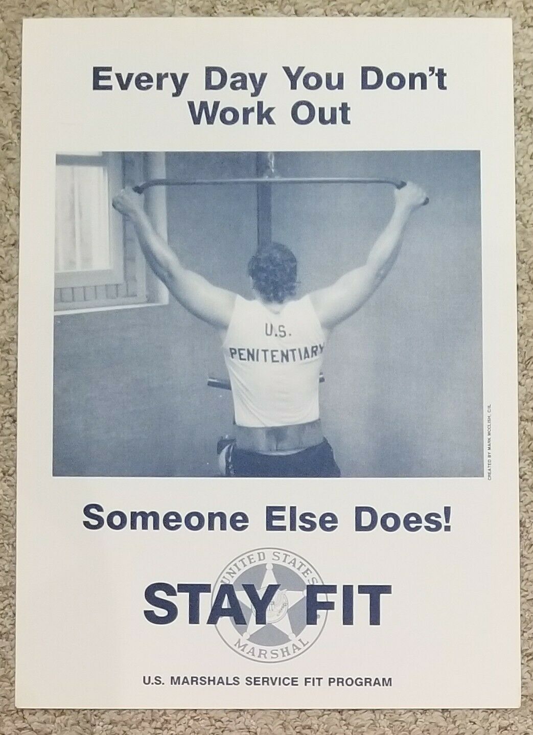 Us Marshals Usms 1980's Iconic Stay Fit  14" X 20" Poster