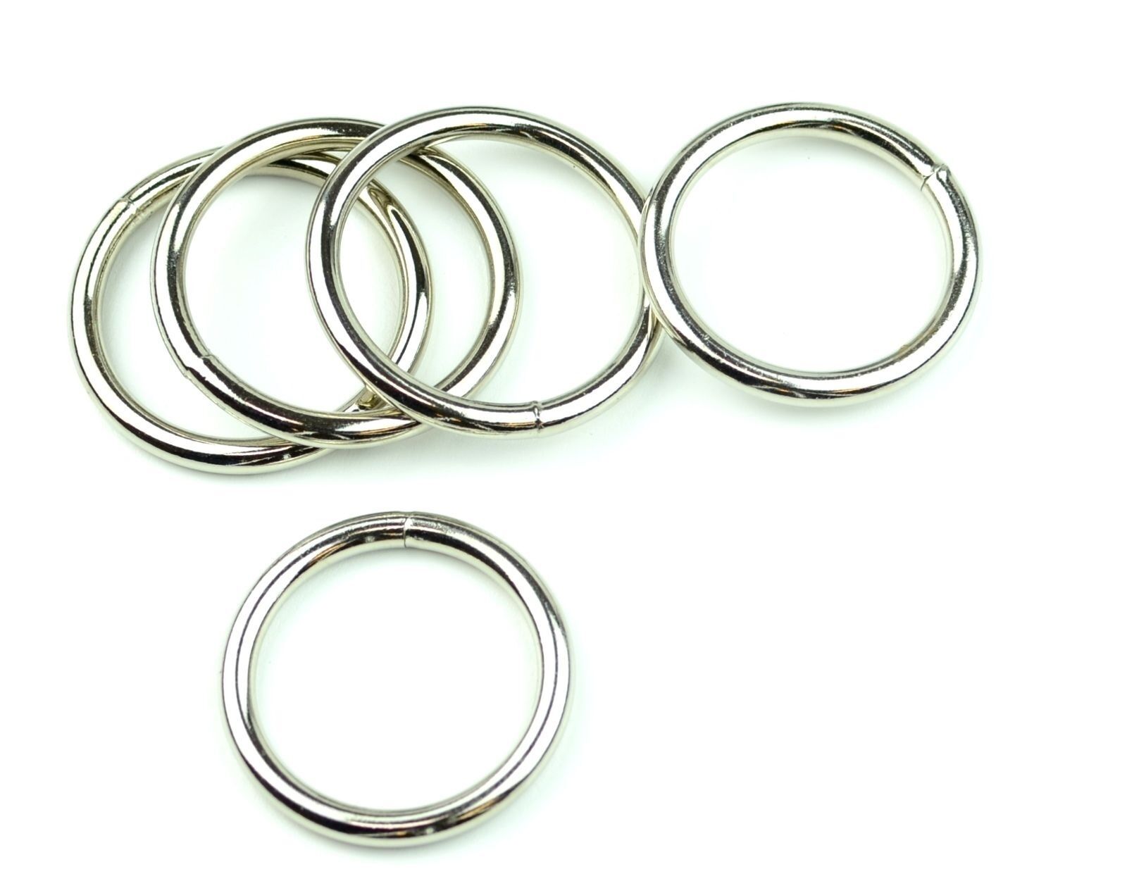 Nickel Plated Steel Rings Welded 1 1/2 " Eye Size-10 Pcs