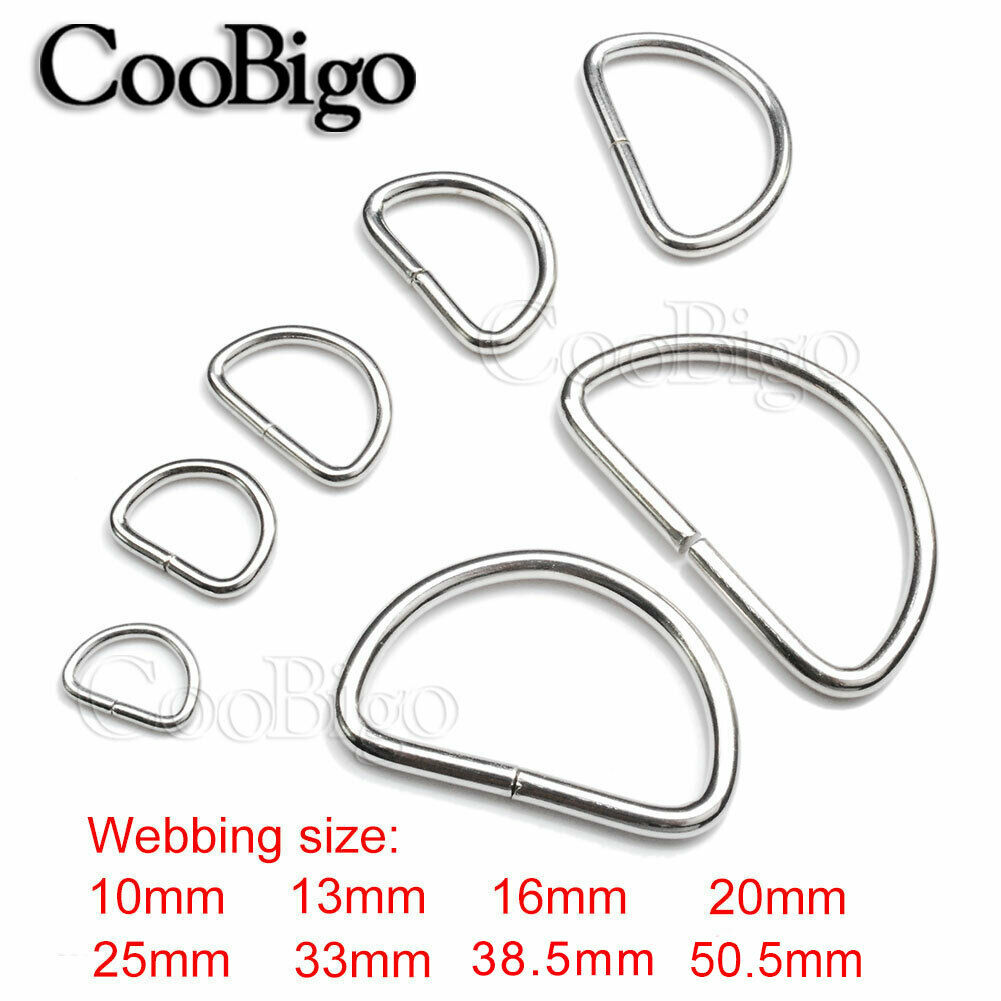 3/8"~2" Metal Non Welded D Ring Webbing Strap Leather Handbag Belt Buckle Craft