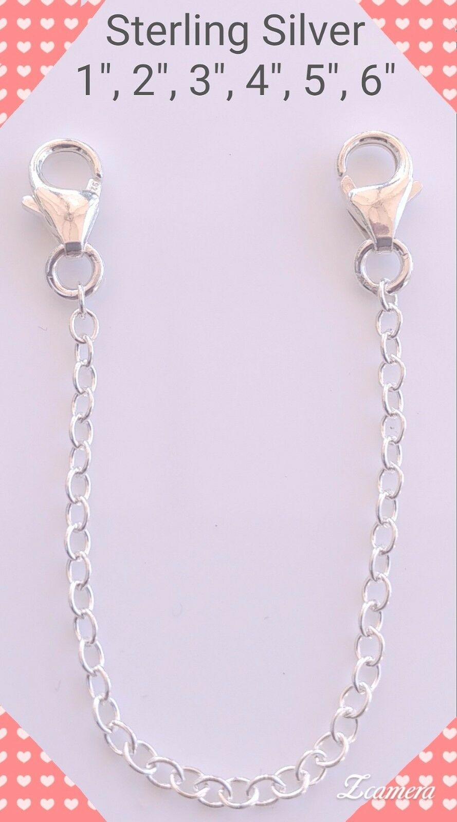 Sterling Silver Cable Style Safety Chain/extender For Necklace/bracelet/anklet