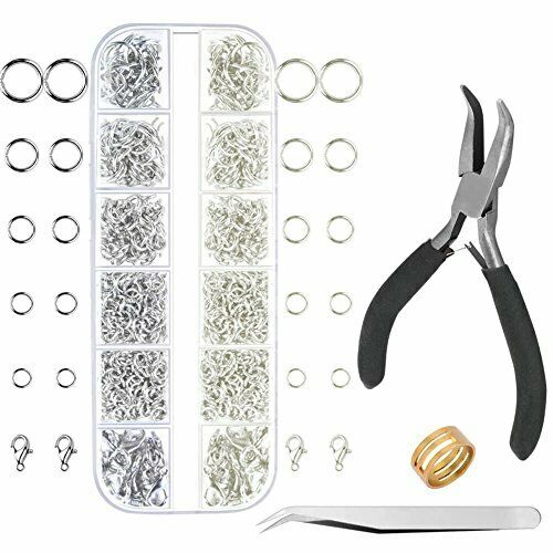 Anezus Jump Rings For Jewelry Making Supplies With Jump Ring Pliers 1200pcs D...