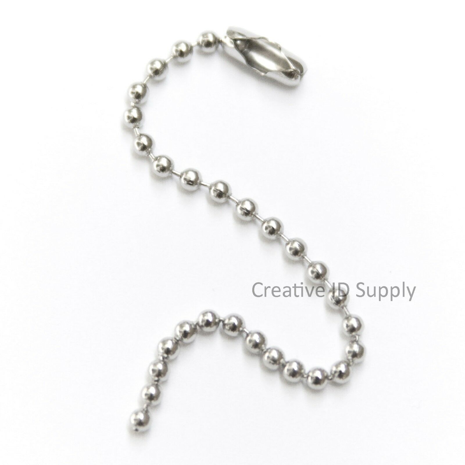 Lot 25 Pcs 4" Tag Chains Ball Chains Key Chains 2.4mm Bead Nickel Plated Silver