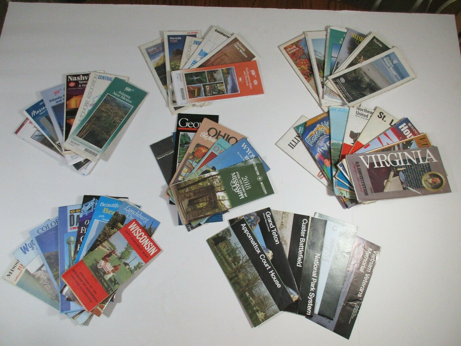 Lot Of 47 Gas Station State Highway Travel Road Maps & Brochures