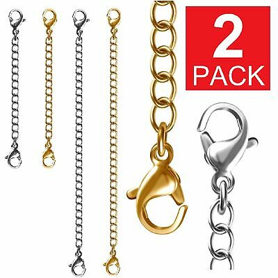 2-pack Extender /safety Chain Extender Necklace Bracelet Lobster Lock 3" Or 6"
