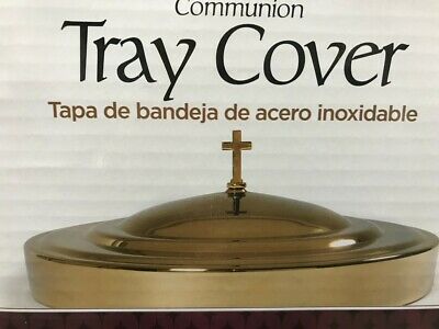 Brand New Communion Cup Tray Cover Brasstone High Polish Finish Stainless Steel