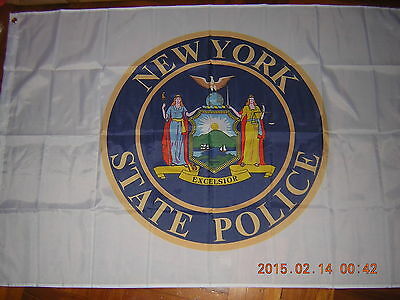 100% New Reproduced Flag Of New York State Police Ensign Nyc Usa Us 3ftx5ft