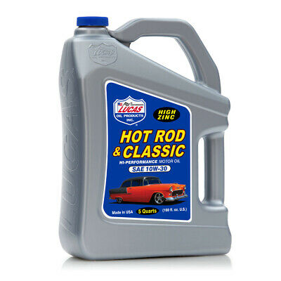 Lucas Oil Hot Rod & Classic Car Sae 10w-30 Hp High Performance Motor Oil, 5 Qt.
