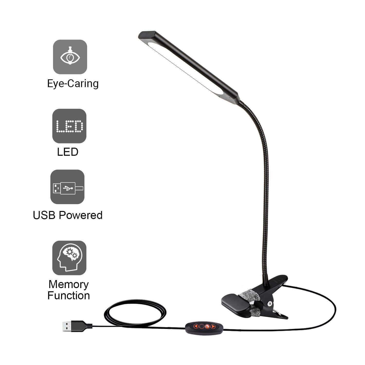 48 Led Table Reading Book Lamp 5w Light Dimmable Flexible Usb Clip-on Desk Lamp