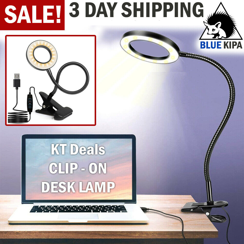 Clip On Desk Lamp Led Flexible Arm Usb Dimmable Study Reading Table Night Light