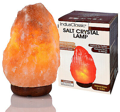 Indusclassic Natural Himalayan Crystal Rock Salt Lamp Air Purifier 2~4 Lbs